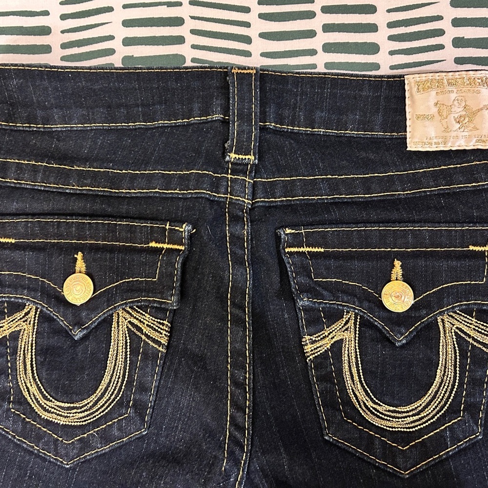 True Religion Dark Wash Straight-Leg Jeans | Size 27 | Made in USA - Picture 10 of 14